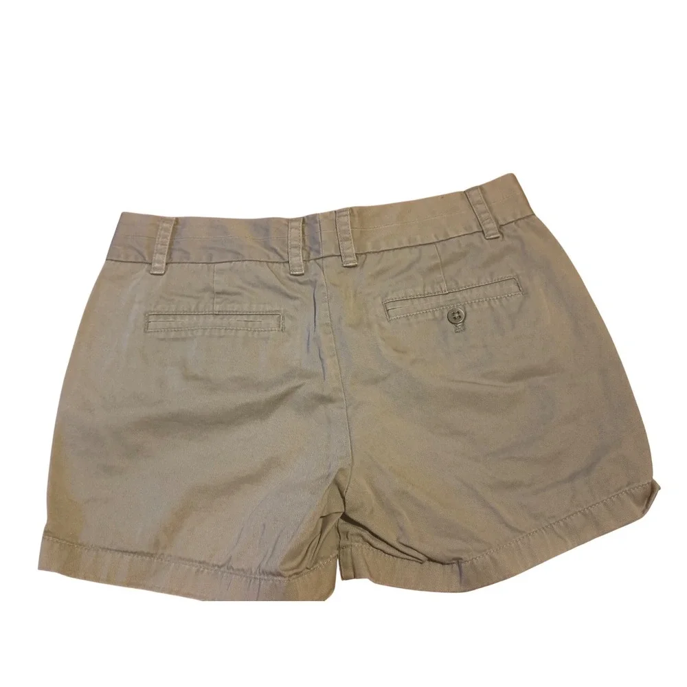 J. Crew Chino Shorts W‎ Size 6 Olive Green Weathered Classic Twill Cotton Preppy